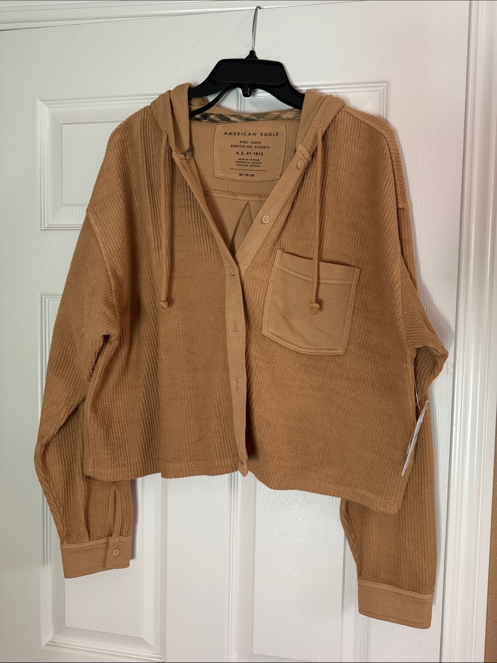 American Eagle cropped button up hoodie